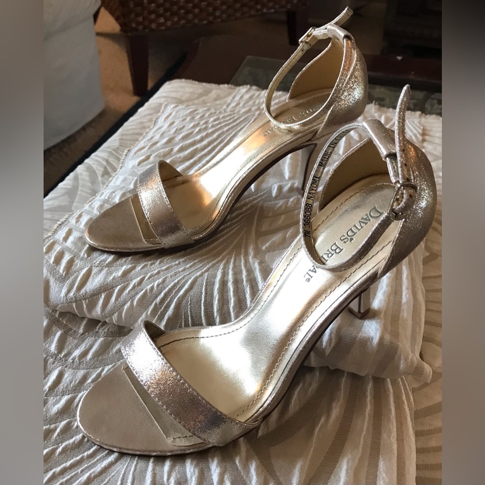 David’s Bridal Gold Metallic Dress Sandals.
